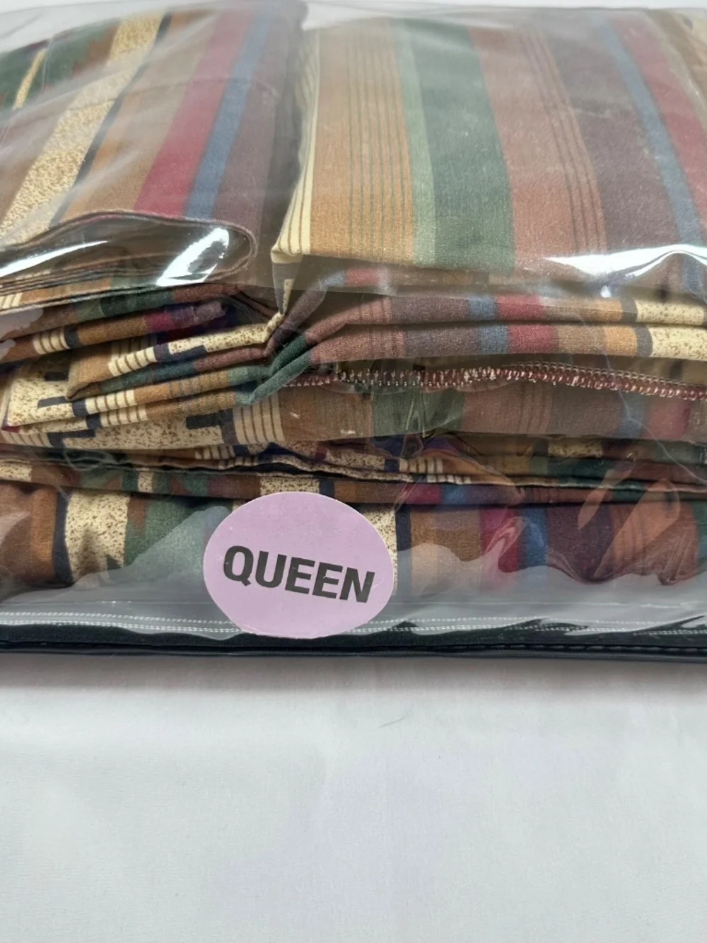 Vintage Dan River Southwest Aztec Queen Sheet Set, Fitted Flat and 2 Cases